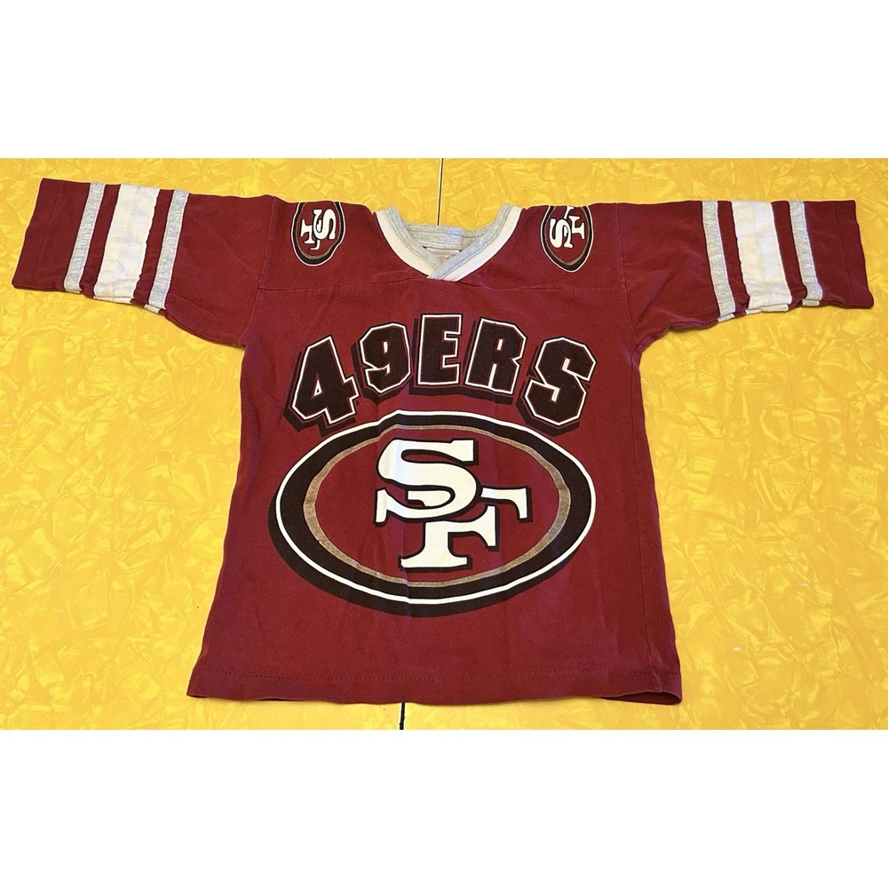 VTG San Francisco 49ers 3/4 Sleeve Kids Shirt Size 4 Small 90s Y2K NFL